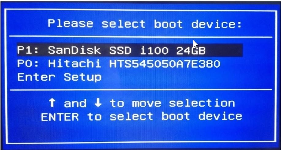Меню загрузки на ноутбуке Asus