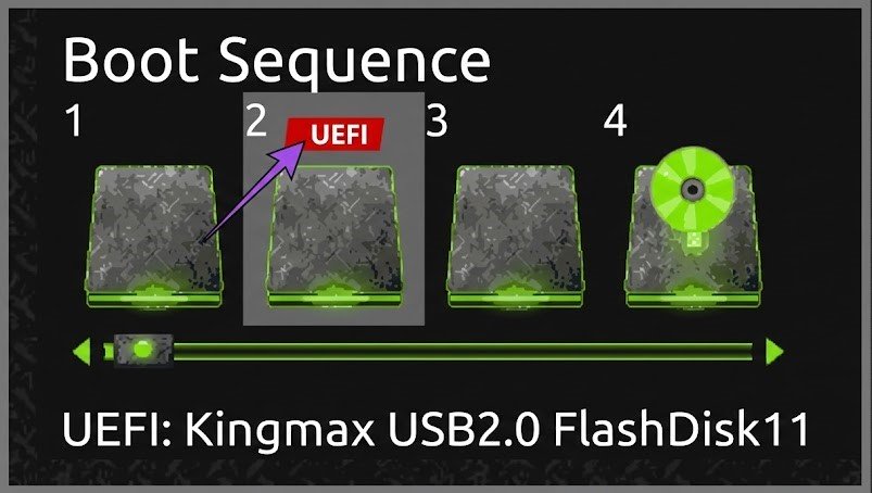 Изменение порядка загрузки в UEFI