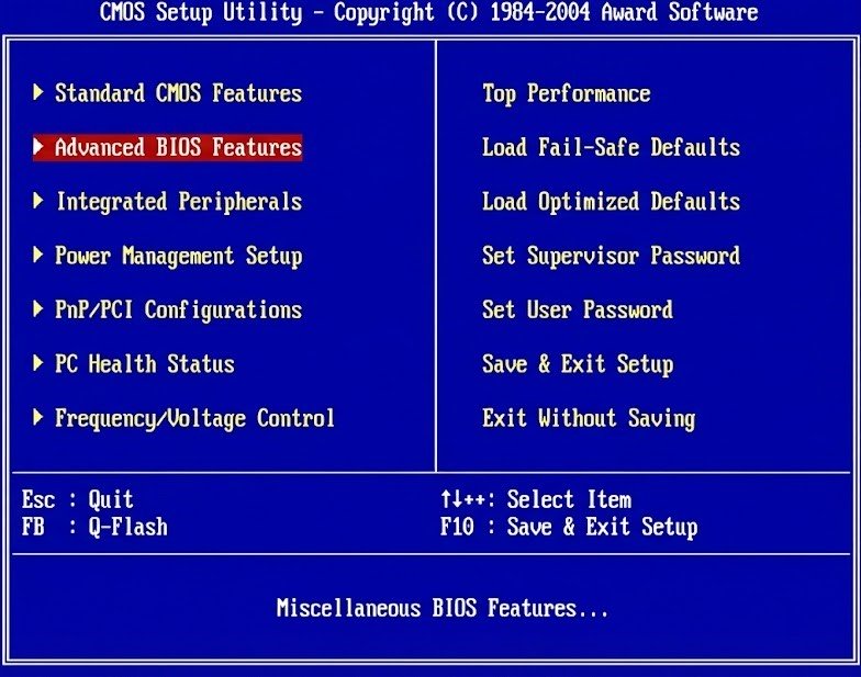 Настройки загрузки в AWARD BIOS
