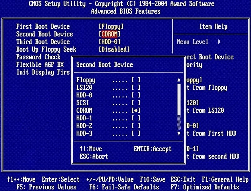 Загрузка с USB флешки в AWARD BIOS