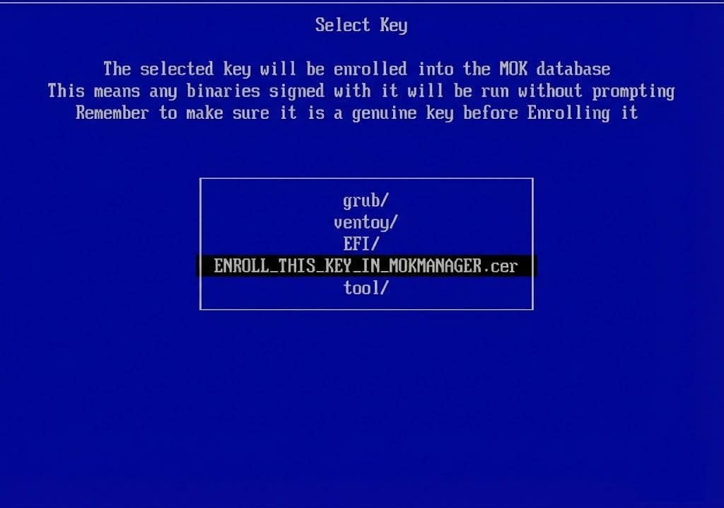 Подтверждение добавления ключа - пункт Continue