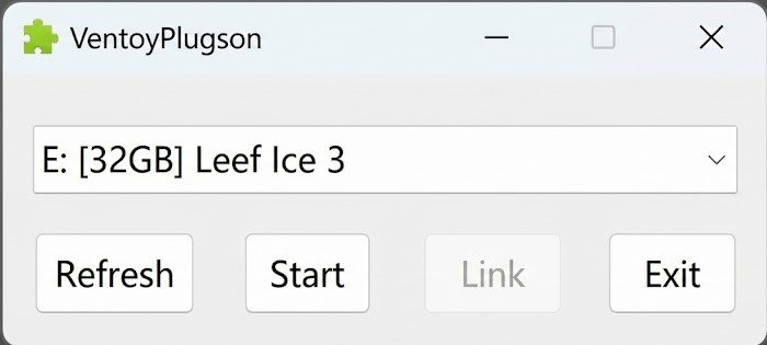Запуск утилиты VentoyPlugson