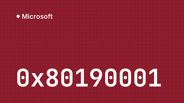 Ошибка 0x80190001 при входе в учётную запись Microsoft