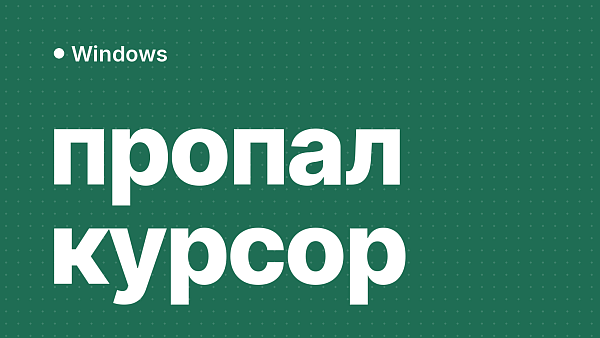 Пропал курсор мыши в Windows 11 и 10: как вернуть на ноутбуке и компьютере