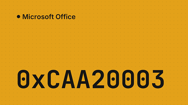Ошибка 0xCAA20003 при входе в Office: причины и решение